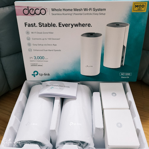 《3C開箱》Wifi死角殺手TP-Link Deco E4 AC1200一對一(二入)家庭Mesh Wifi網狀路由器系統~106坪透天厝也都能全面覆蓋!不用重新拉線真開心!!! @Stella Kuo幸福過日子